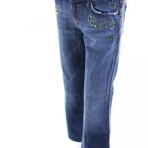 $379 Authentic 7 For ALL MANKIND Made in USA Womens Straight Blue Jeans Sz.31X28